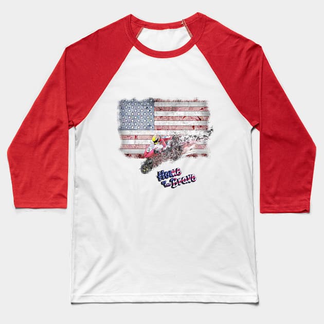 Home of the brave - USA Baseball T-Shirt by momo1978